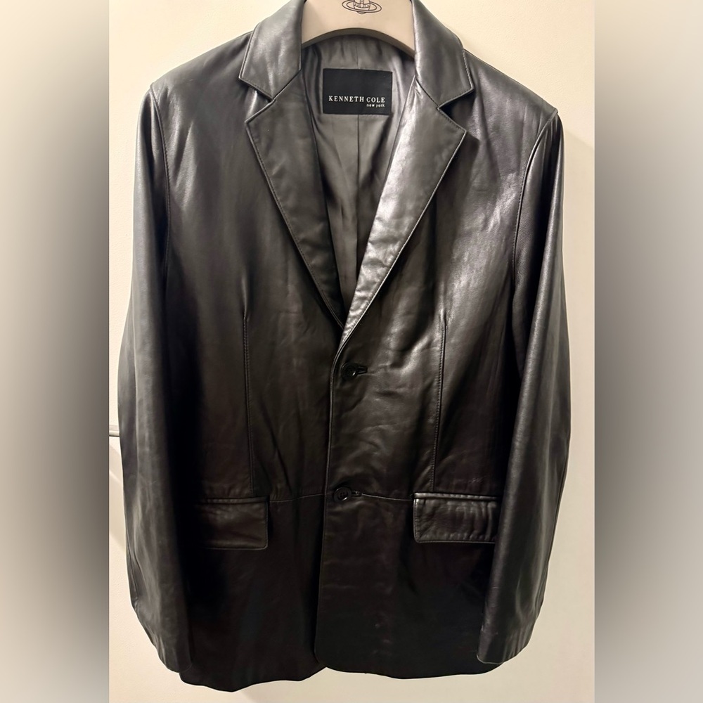 Kenneth Cole Black Lambskin Sport Coat